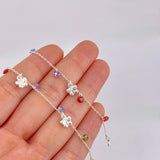 Anklet with Hanging Butterflies 3.55g / 10 1/2 in / 1.2mm Silver 925