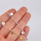 Anklet with Hanging Butterflies 3.55g / 10 1/4 in / 1.2mm Silver 925