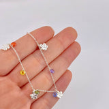 Anklet with Hanging Butterflies 3.55g / 10 1/2 in / 1.2mm Silver 925