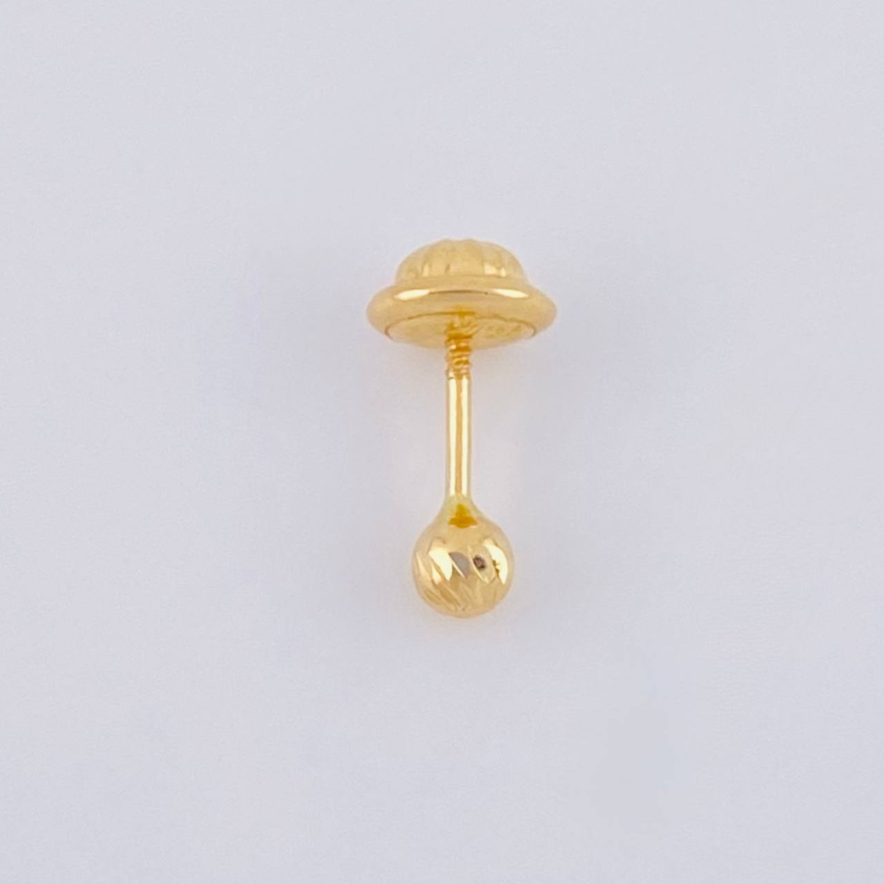 Diamond Cut Bead Stud Piercing 0.25g / 1 1/4 in 18K Yellow Gold