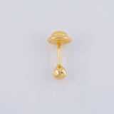 Diamond Cut Bead Stud Piercing 0.25g / 1 1/4 in 18K Yellow Gold