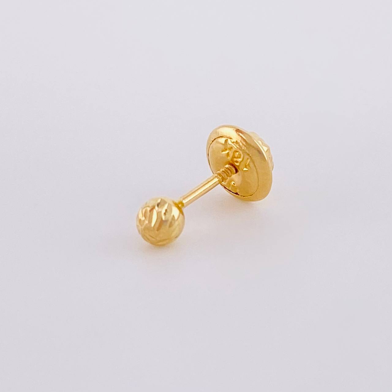 Diamond Cut Bead Stud Piercing 0.25g / 1 1/4 in 18K Yellow Gold