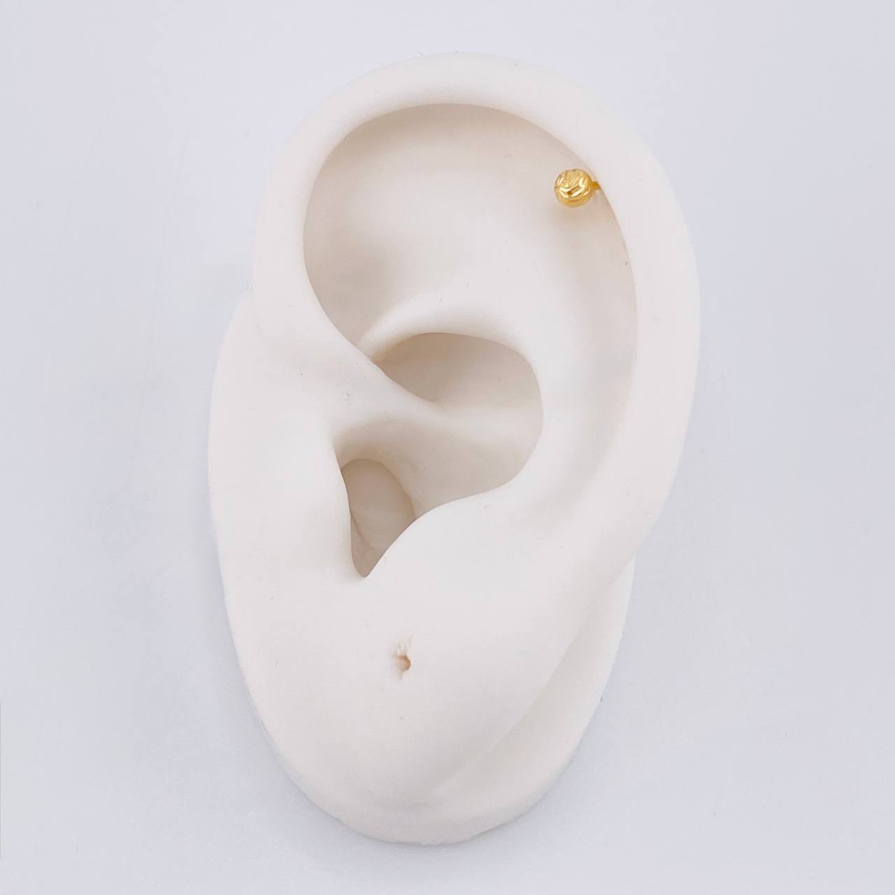 Diamond Cut Bead Stud Piercing 0.25g / 1 1/4 in 18K Yellow Gold