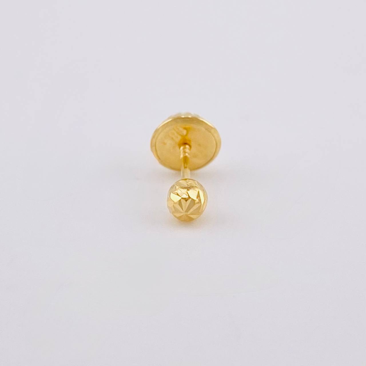 Diamond Cut Bead Stud Piercing 0.2g / 1 1/4 in 18K Yellow Gold