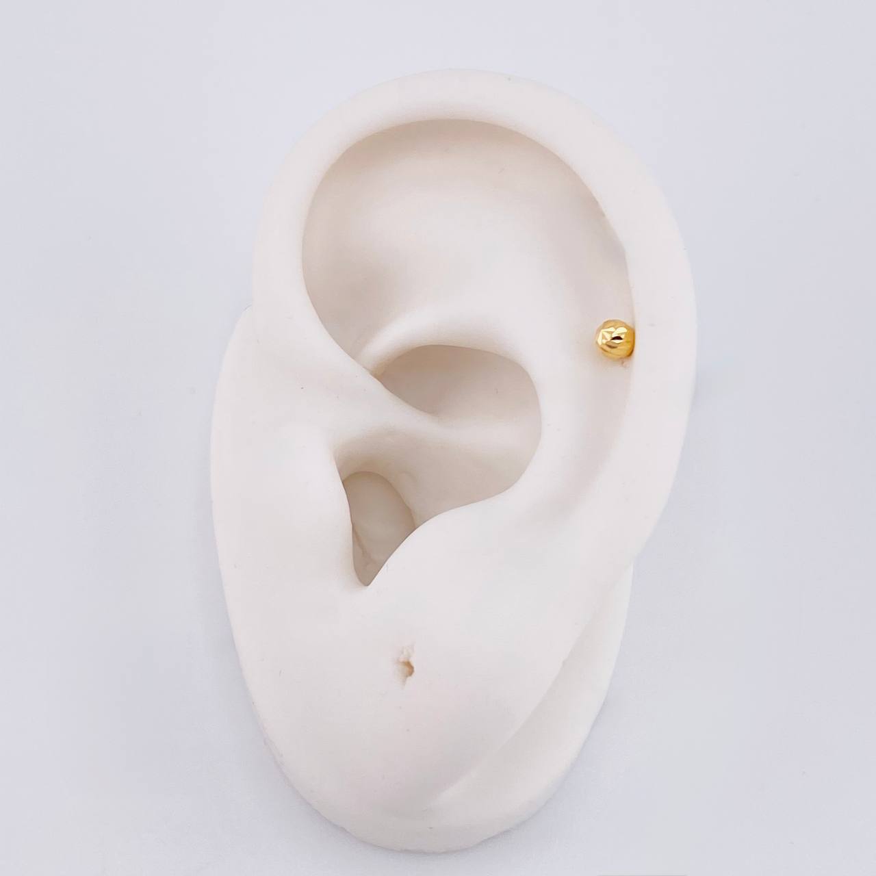 Diamond Cut Bead Stud Piercing 0.2g / 1 1/4 in 18K Yellow Gold