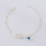 Figaro Bracelet Oval Plate Dolphin 2.65g / 6 3/4 in / 2.2mm Silver 925