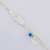 Figaro Bracelet Oval Plate Dolphin 2.7g / 7 in / 2.2mm Silver 925