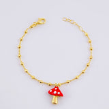 Mushroom Bracelet 3.1g / 6 1/4 in / 2.5mm Silver Vermeil 925