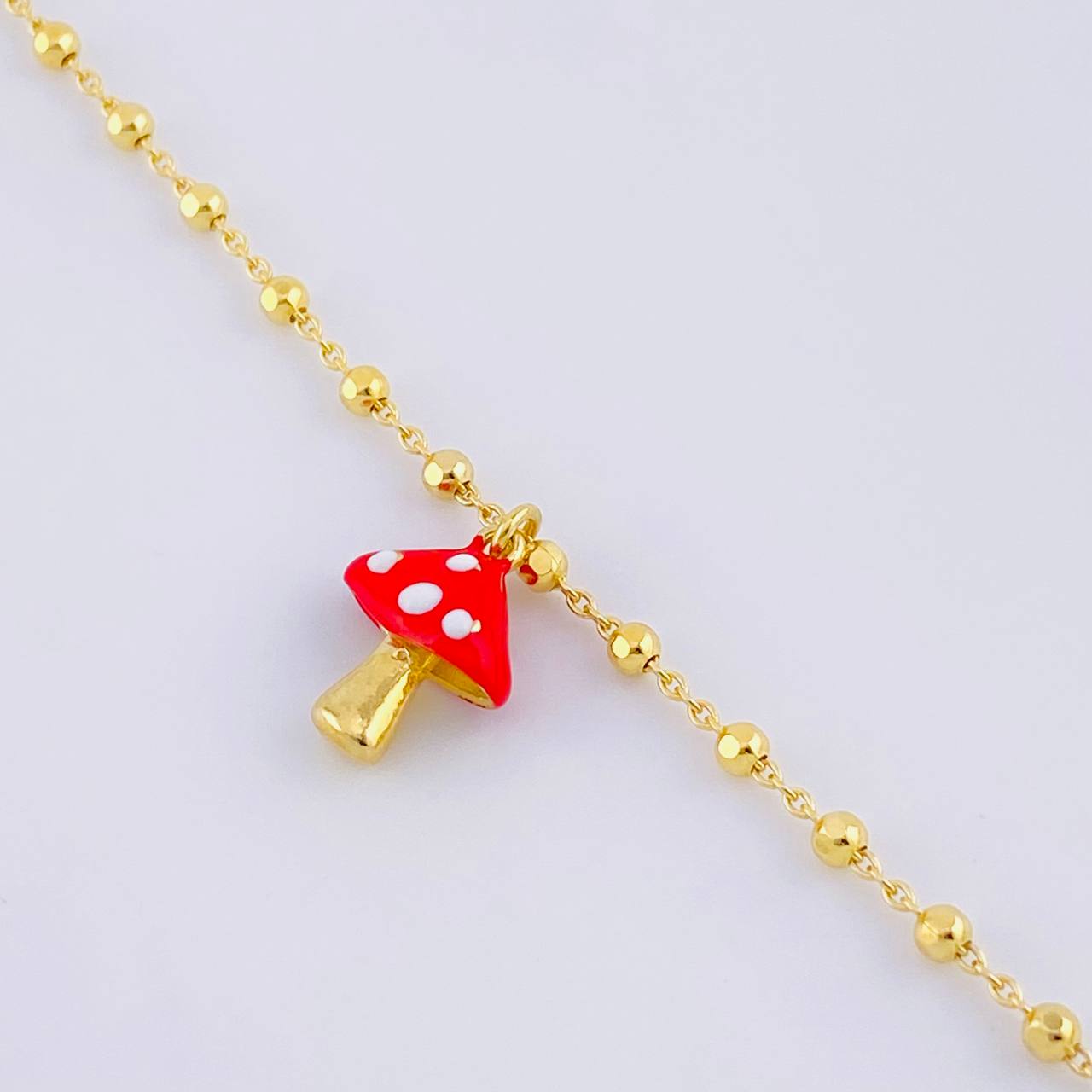 Mushroom Bracelet 3.1g / 6 1/4 in / 2.5mm Silver Vermeil 925