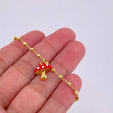 Mushroom Bracelet 3.1g / 6 1/4 in / 2.5mm Silver Vermeil 925
