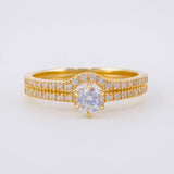 Anillo Solitario Doble Carril 3.6g / T7 1/2 Oro Amarillo 18K