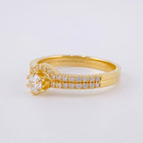 Anillo Solitario Doble Carril 3.6g / T7 1/2 Oro Amarillo 18K