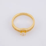 Anillo Solitario Doble Carril 3.55g / T8 Oro Amarillo 18K