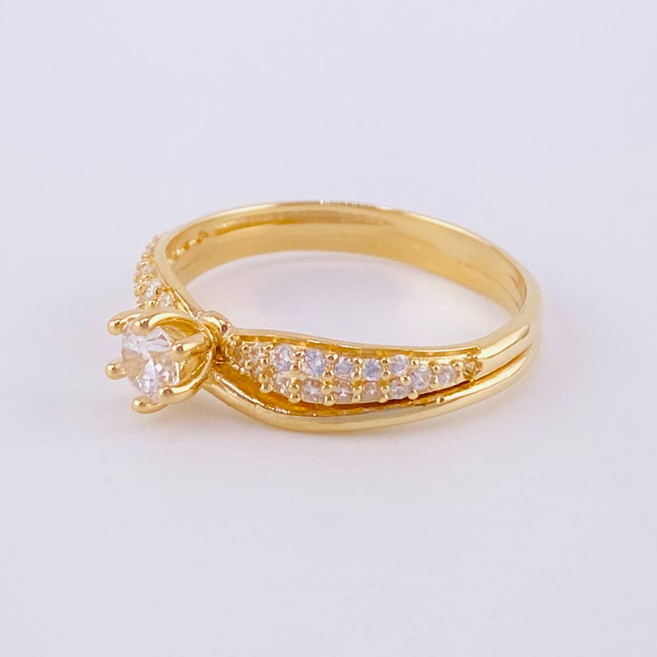 Anillo Solitario Doble Linea 2.5g / T5 1/2 Oro Amarillo 18K