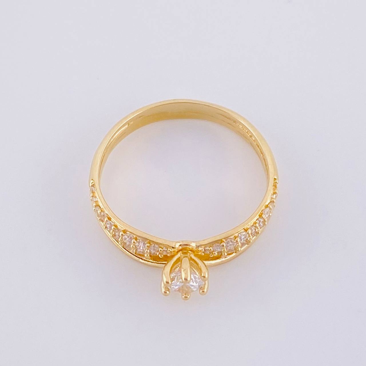 Anillo Solitario Doble Linea 2.5g / T5 1/2 Oro Amarillo 18K
