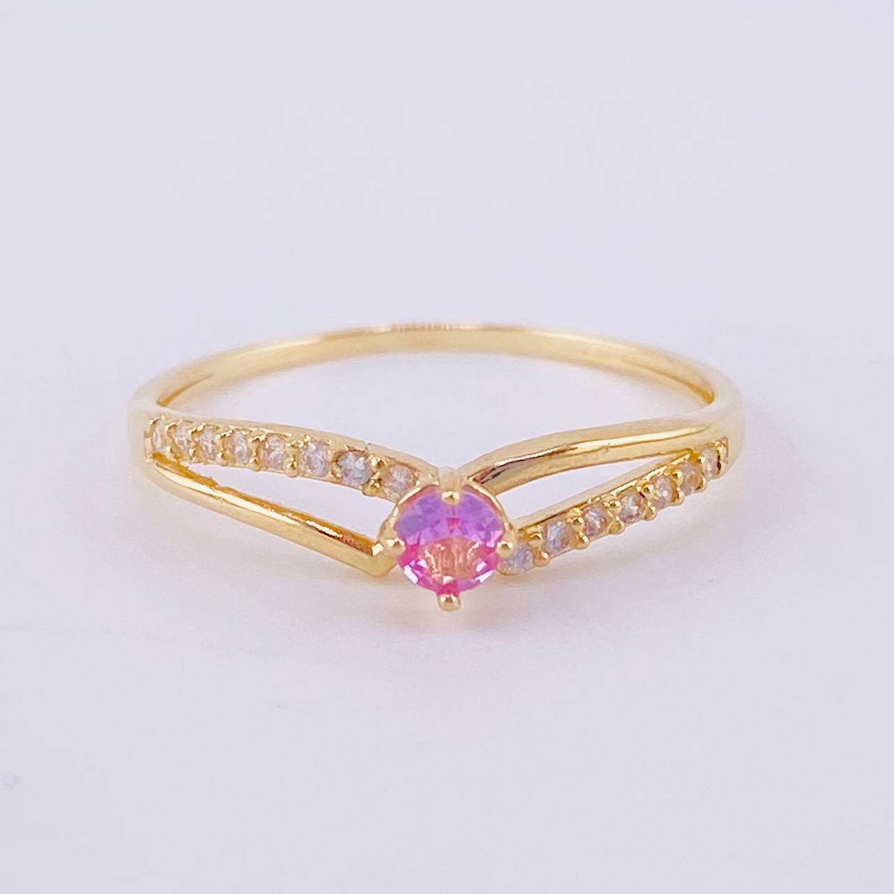 Anillo Solitario Entrelazado 1.2g / T6 1/2 Oro Amarillo 18K