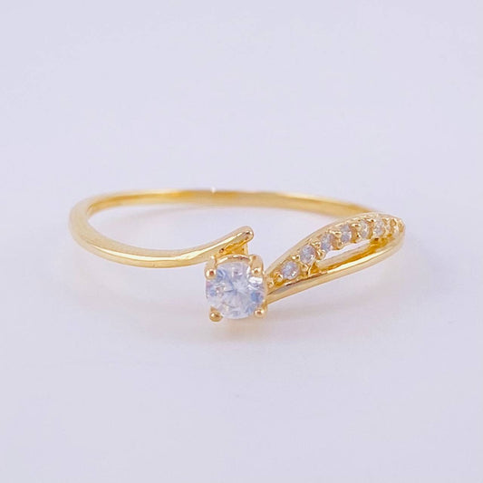 Anillo Solitario Curvo 1.15g / T5 3/4 Oro Amarillo 18K