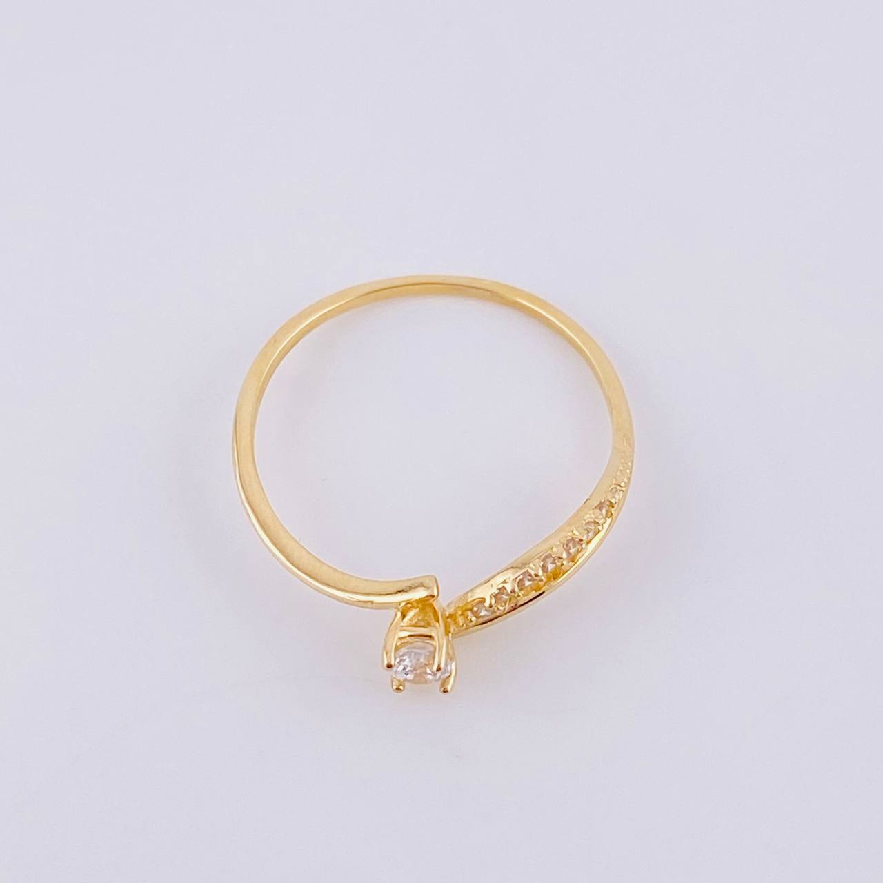 Curved Solitaire Ring 1.1g / T5 3/4 Yellow Gold 18K