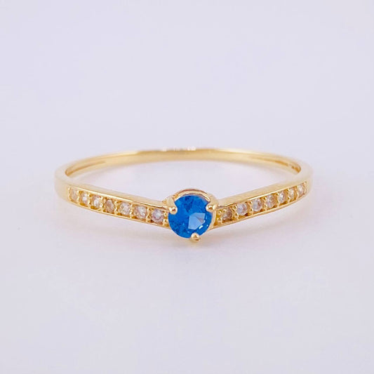 Anillo Solitario V Tupido 1.15g / T7 1/4 Oro Amarillo 18K
