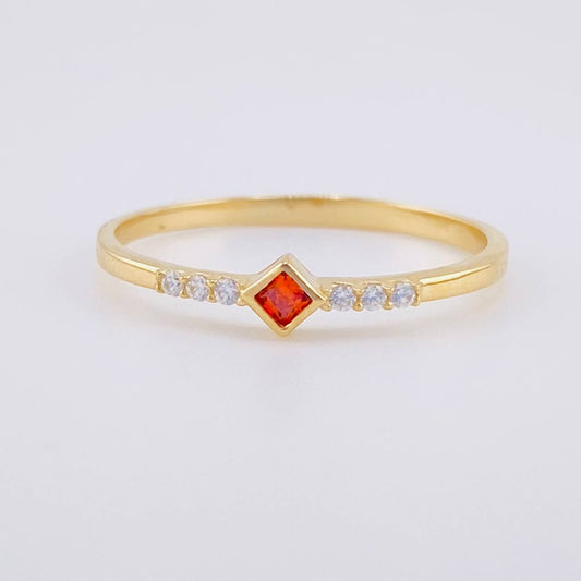 Anillo Rombo Tupido 1.45g / T8 1/2 Oro Amarillo 18K