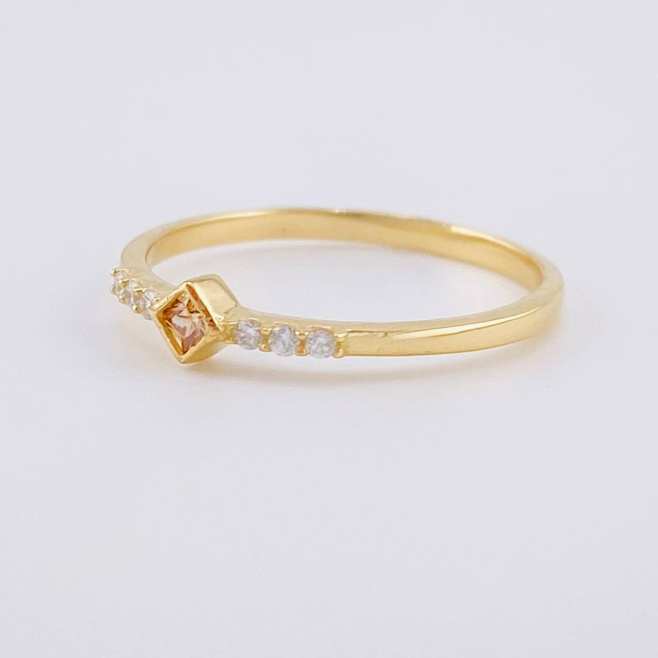 Dense Rhombus Ring 1.3g / T6 1/4 Yellow Gold 18K