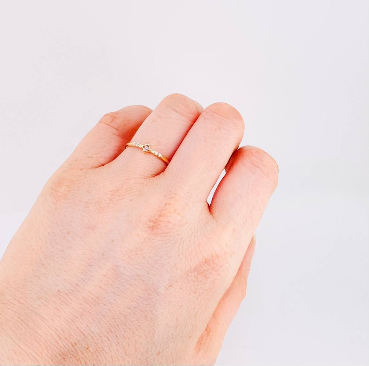 Dense Rhombus Ring 1.35g / T6 1/4 Yellow Gold 18K