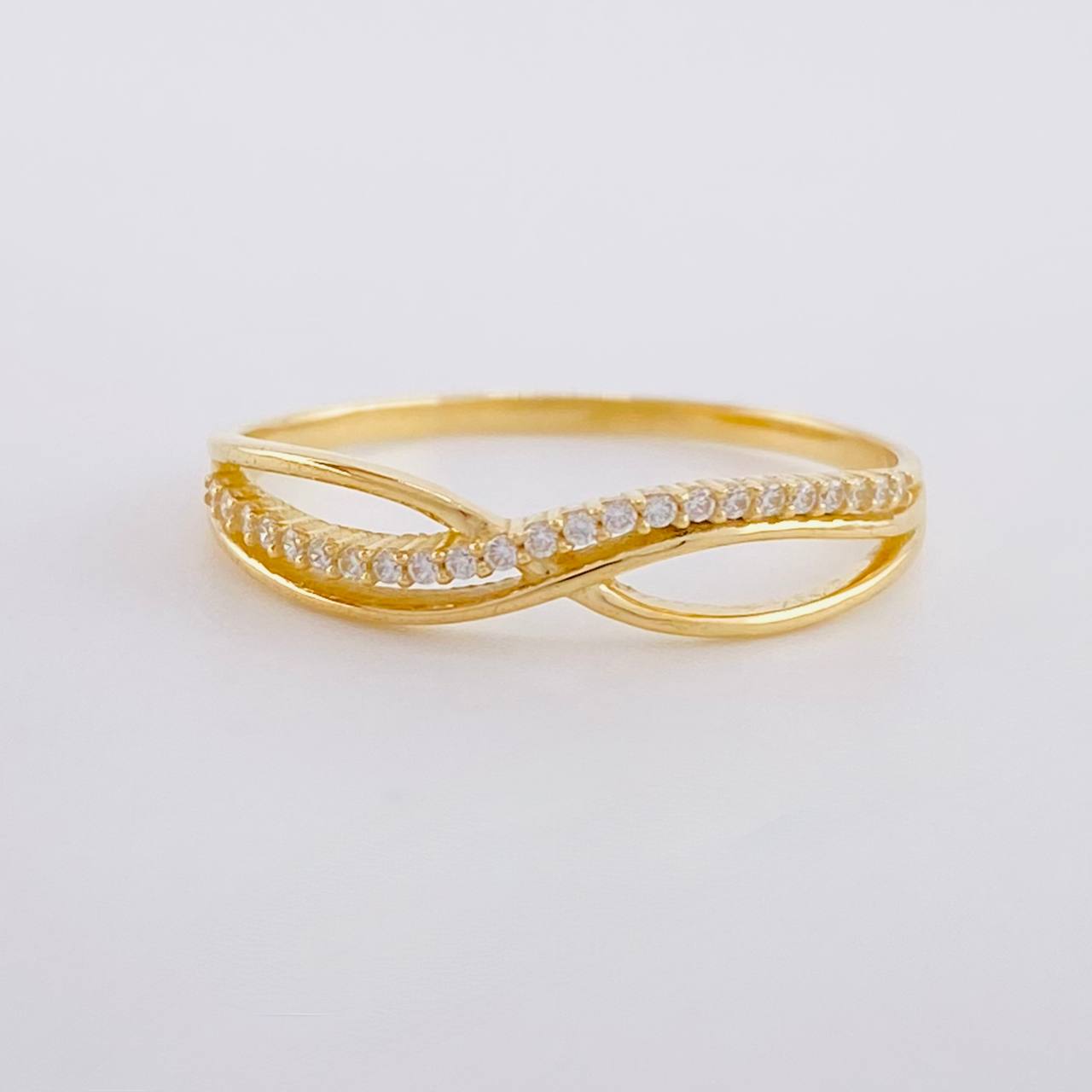 Crossed Filigree Ring 1.45g / T6 1/2 Yellow Gold 18K