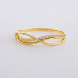 Crossed Filigree Ring 1.4g / T7 3/4 Yellow Gold 18K