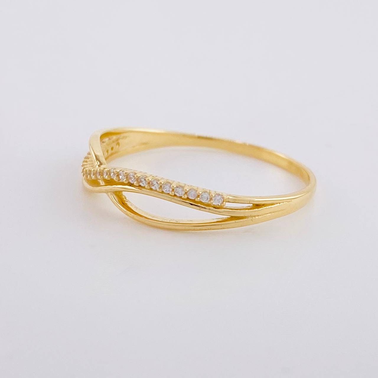 Crossed Filigree Ring 1.4g / T7 3/4 Yellow Gold 18K