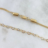 Cuban Links Bracelet Tibetan 2.85gr / 19cm / Yellow Gold Hearts +4 ©