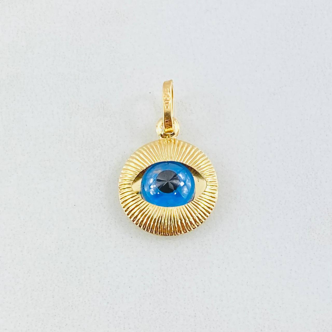 Pendant Turkish Eye 0.9gr / 0.75in / 18K Gold +4