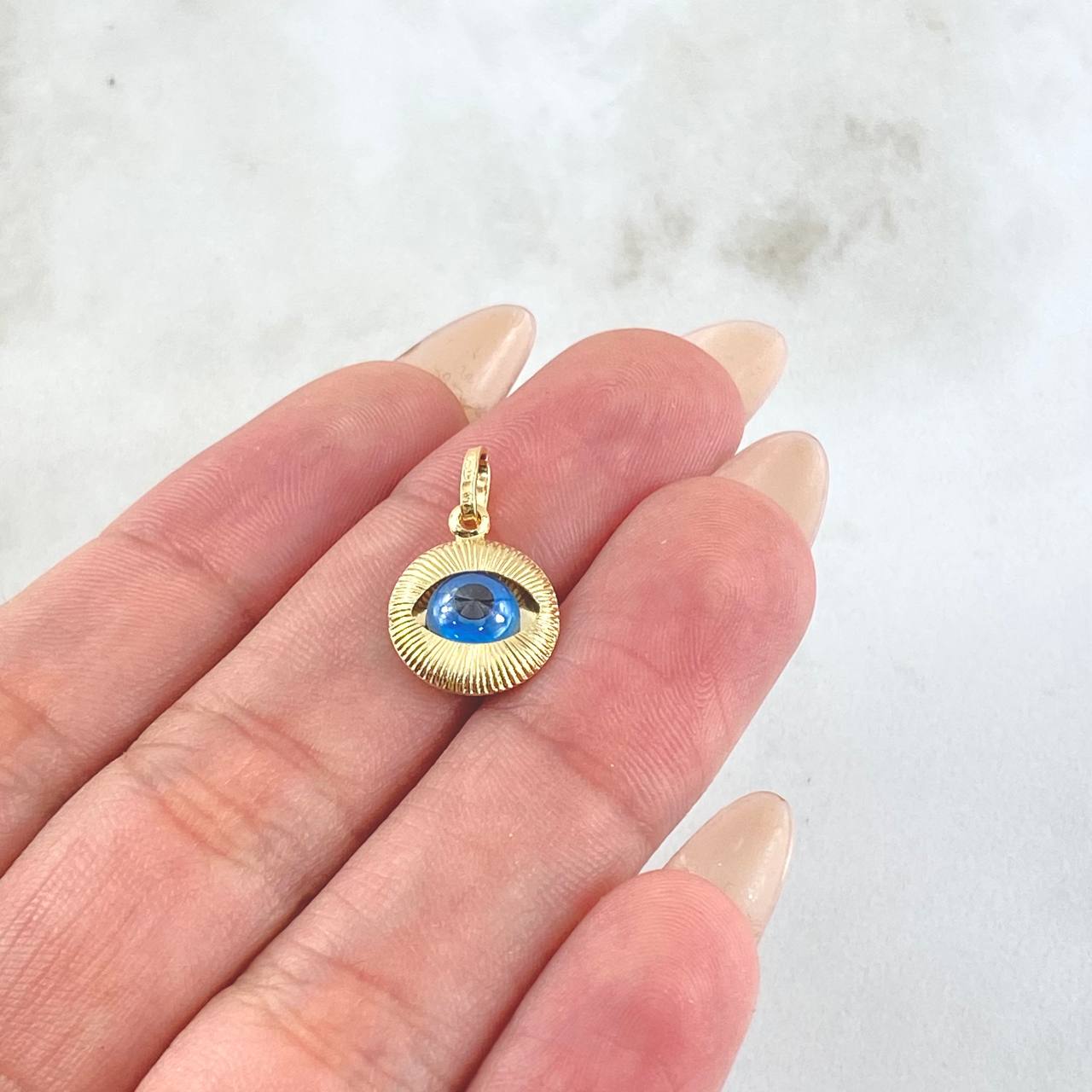 Pendant Turkish Eye 0.9gr / 0.75in / 18K Gold +4