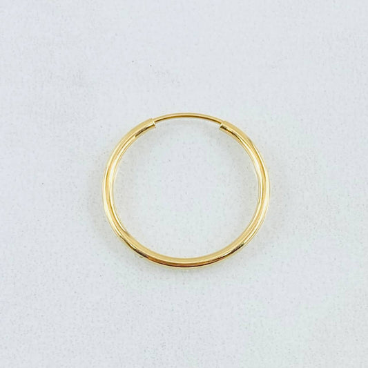Piercing Aro Liso 0.35gr / 1/2 in / Oro Amarillo 18K
