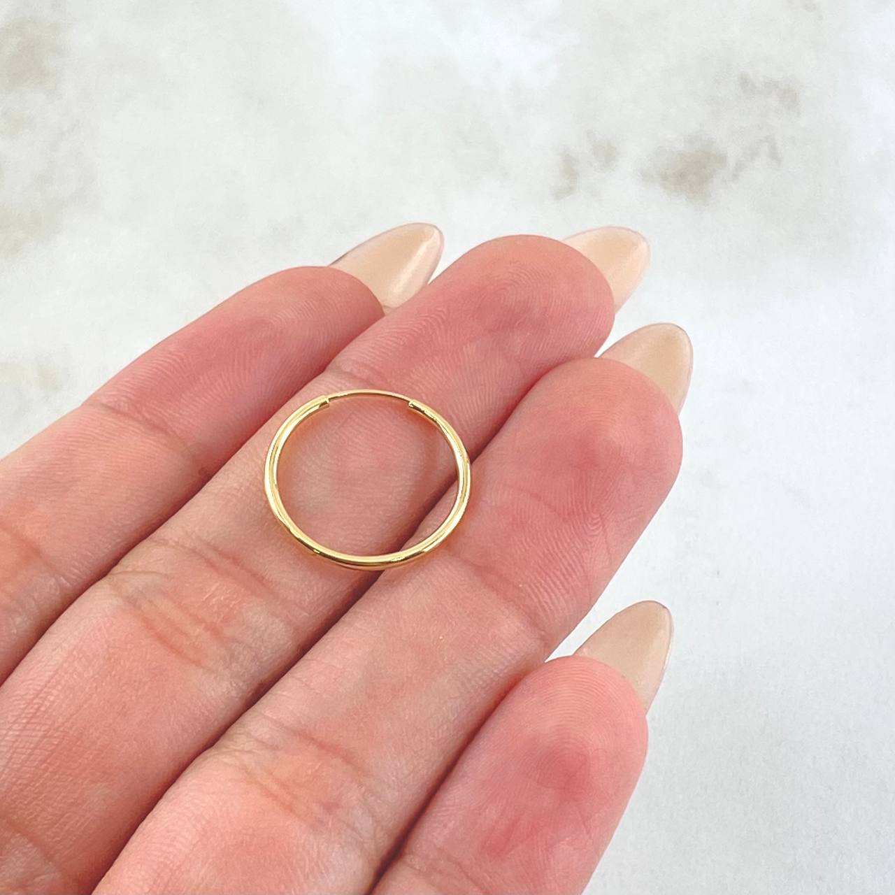 Piercing Aro Liso 0.35gr / 1/2 in / Oro Amarillo 18K