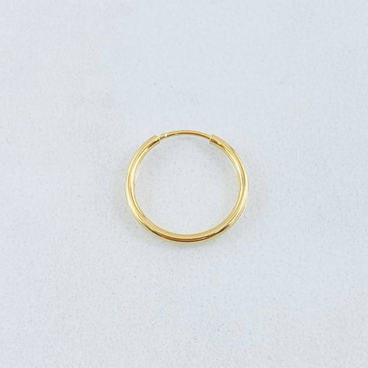 Piercing Aro Liso 0.3gr / 1/2 in / Oro Amarillo 18K