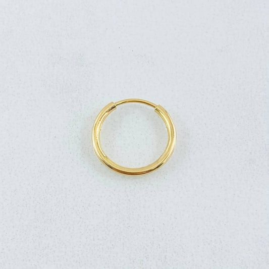 Piercing Aro Liso 0.25gr / 1/2 in / Oro Amarillo 18K
