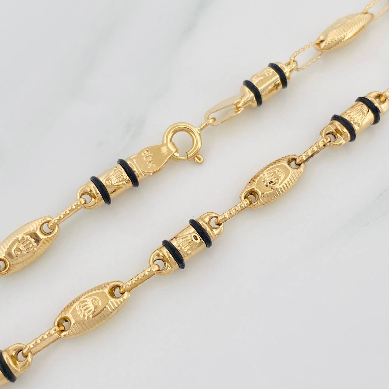 Rustic Crown Anklet 5.95g / 10 1/4 in / 4.7mm Yellow Gold 18K
