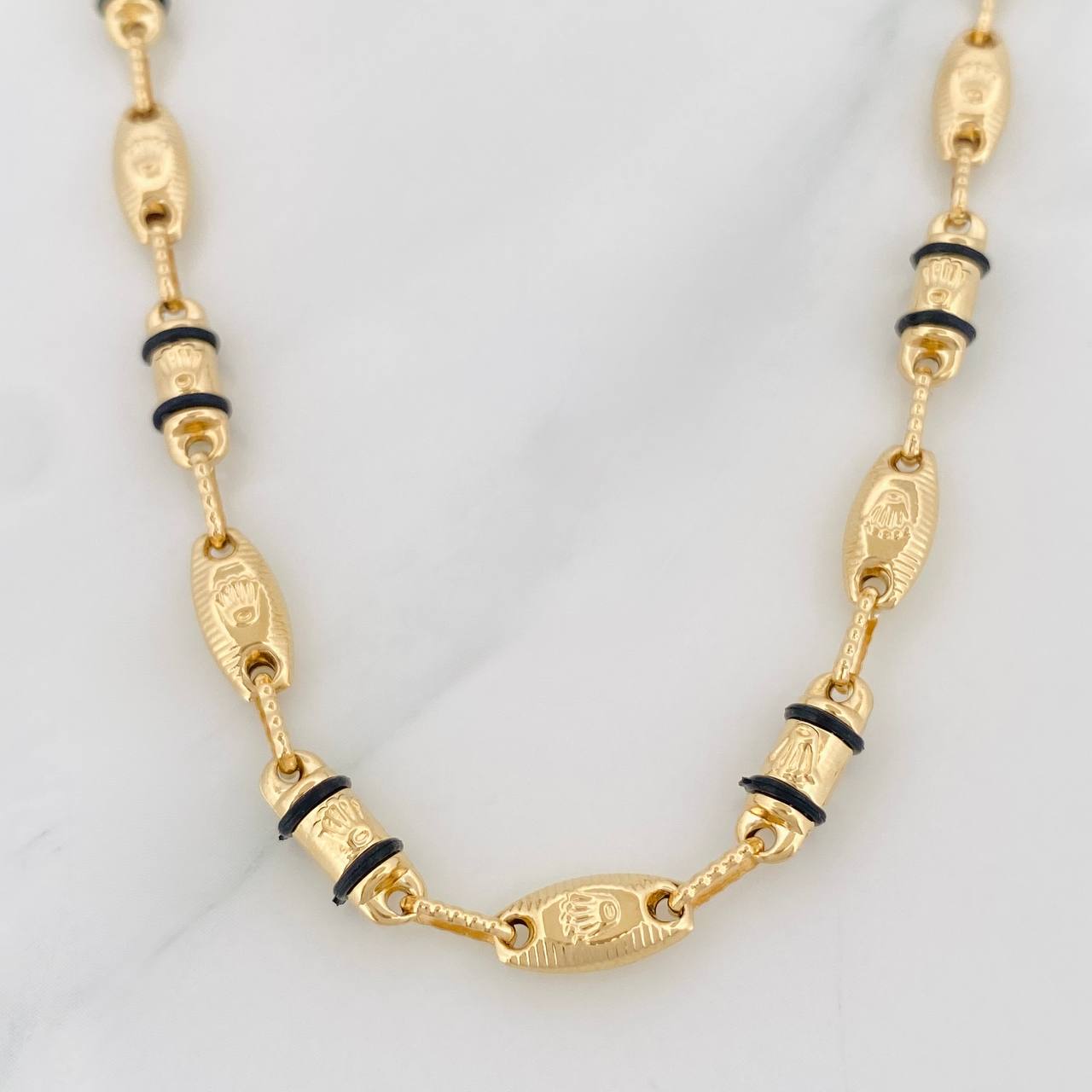 Rustic Chain Crown 13.55g / 24 in / 4.35mm Yellow Gold 18K