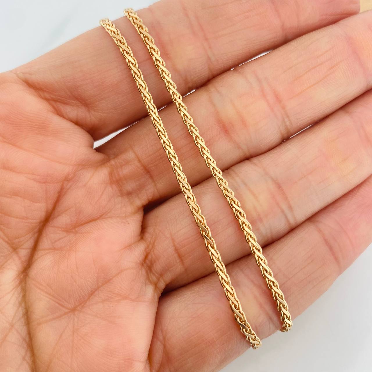 Cadena Franco Espiga 6.25g / 18 in / 2mm Oro Amarillo 18K