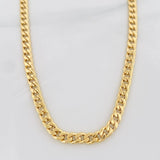 Cadena Cubana 8g / 28 in / 5.2mm Oro Amarillo 18K