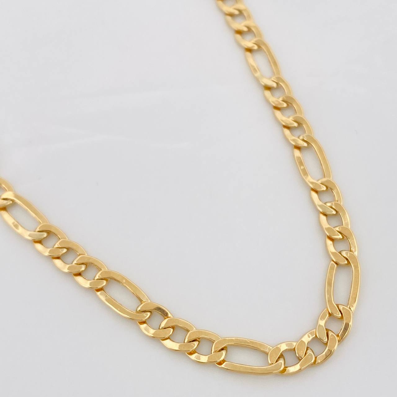 Cadena Figaro 6.65g / 24 in / 4mm Oro Amarillo 18K