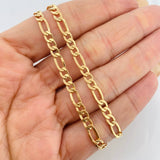 Cadena Figaro 7.4g / 24 in / 4mm Oro Amarillo 18K