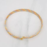 Pulso Brillos 4.95g / 6 3/4 in / 1.35mm Tres Oros 18K