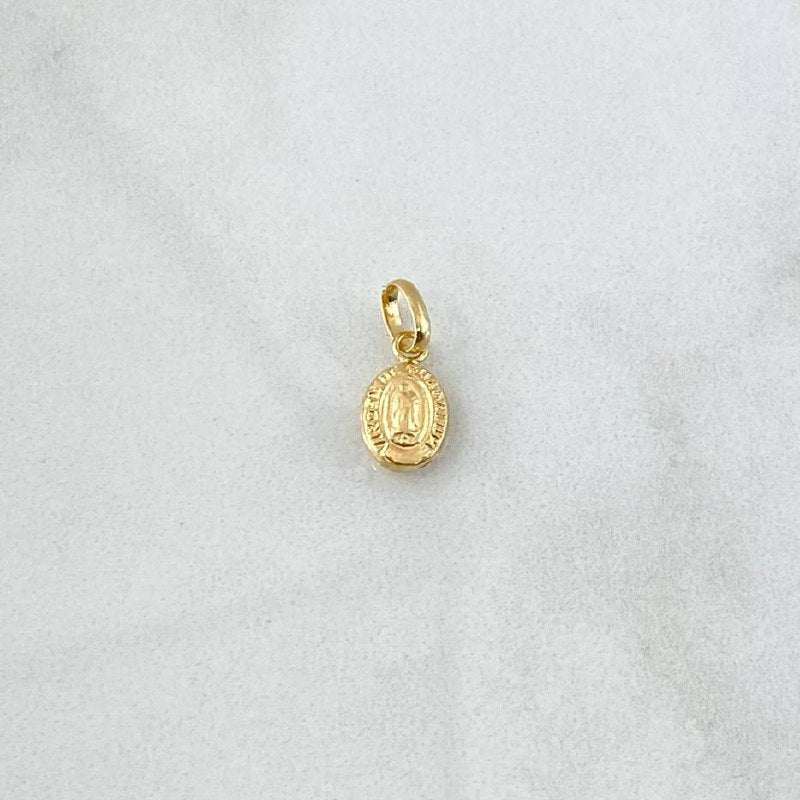 Pendant Virgin Guadalupe 0.35gr / 1.3cm / Matte Oval Yellow Gold 18K