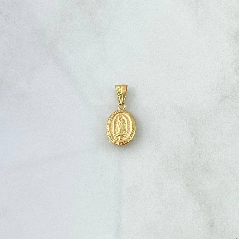 Dije Virgen Guadalupe 0.7gr / 2cm / Ovalo Mate Oro Amarillo 18K