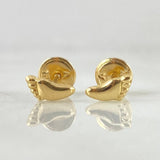 Stud Earrings Footprints 0.6gr / 8.5mm 18K Yellow Gold