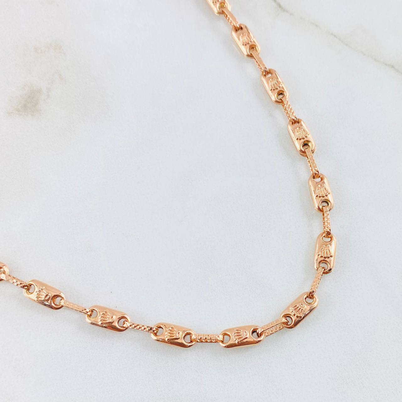 Cadena Rustica Corona 9.55gr / 19 3/4 in / Oro Rosa 18K