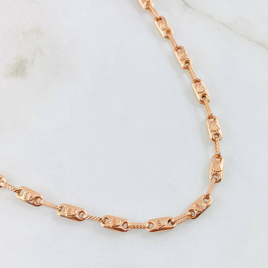 Cadena Rustica Corona 9.55gr / 19 3/4 in / Oro Rosa 18K