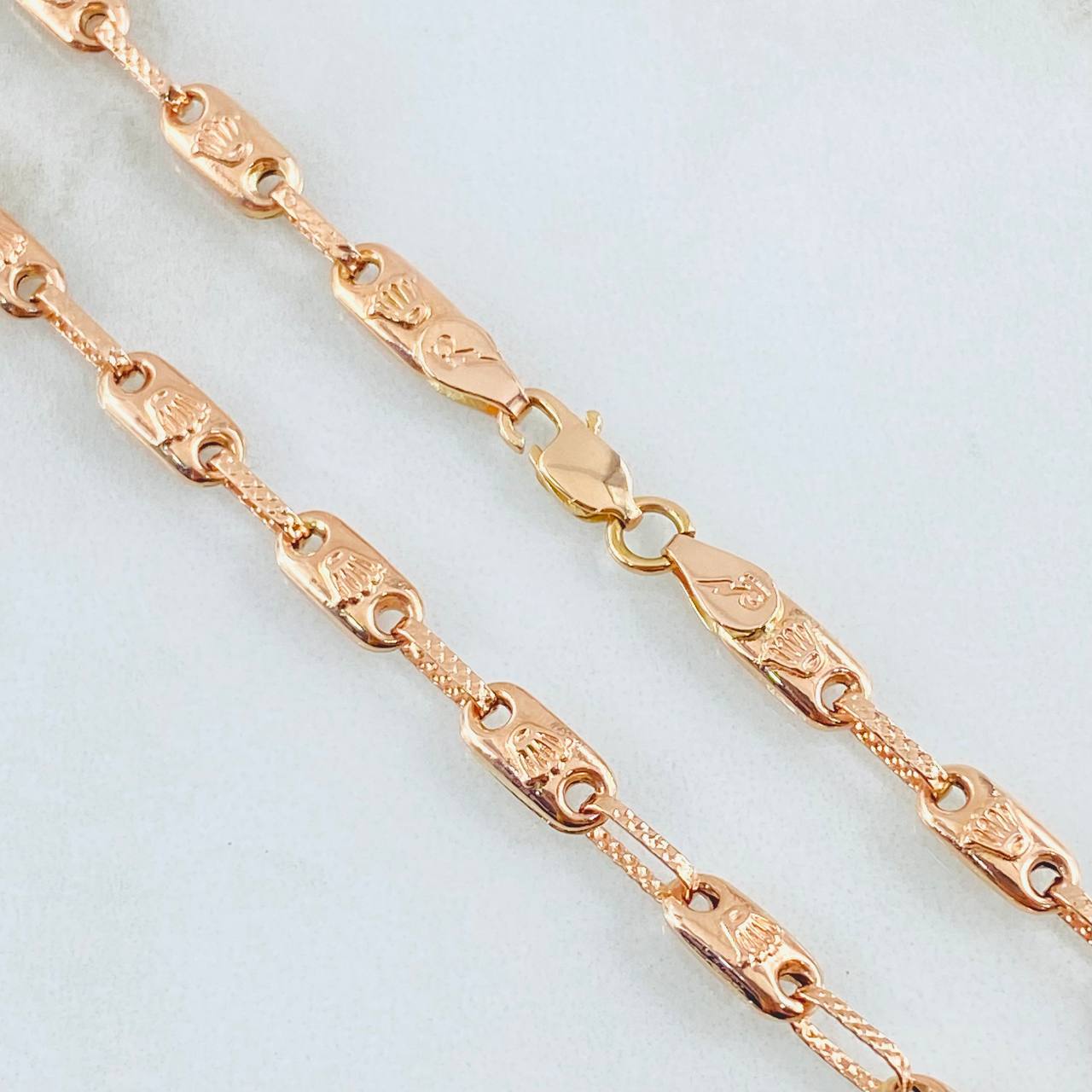 Cadena Rustica Corona 9.55gr / 19 3/4 in / Oro Rosa 18K