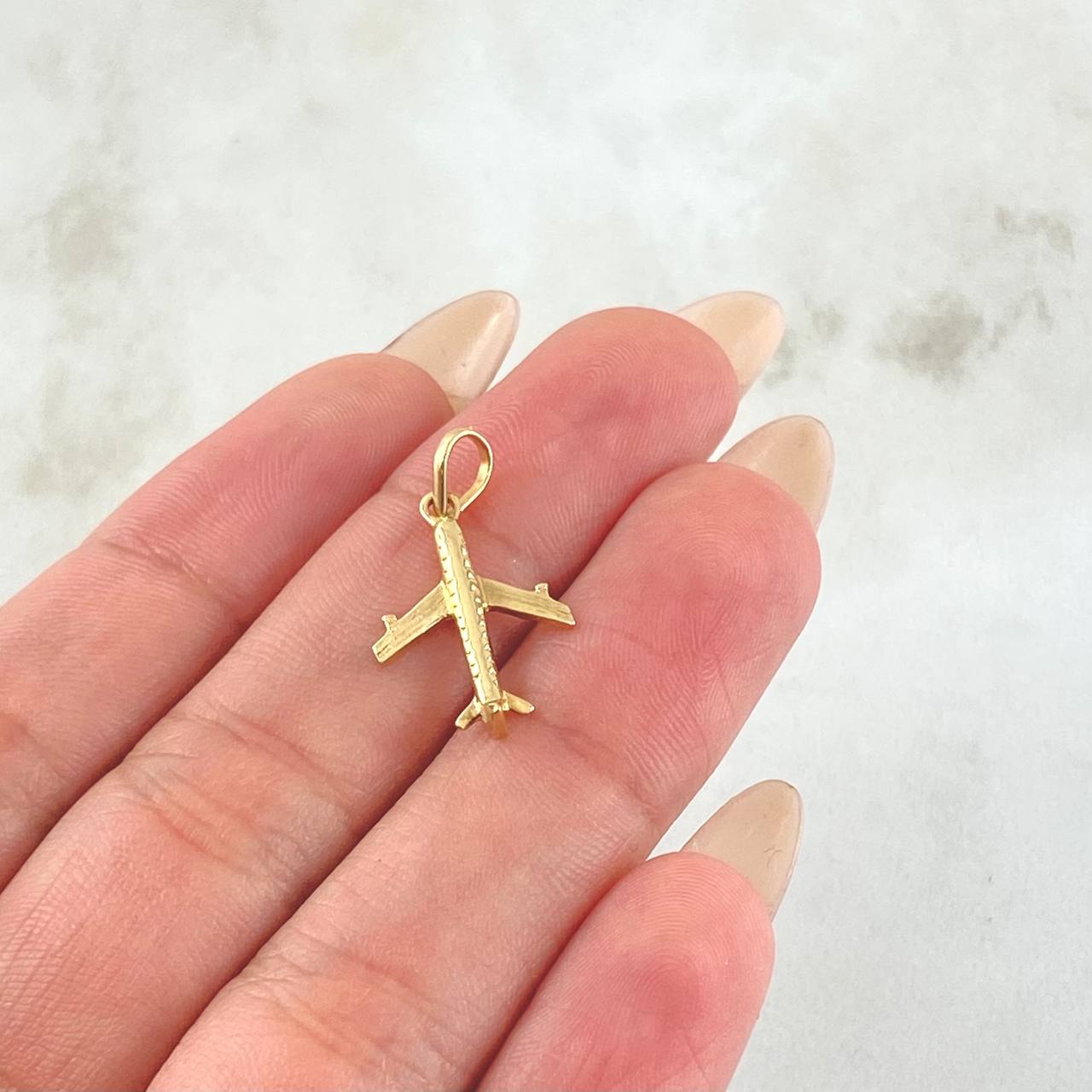 Dije Avion 0.9gr / 1 in / Oro Amarillo 18K